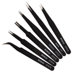 07516-5 Precision Tweezers Black Lacquered